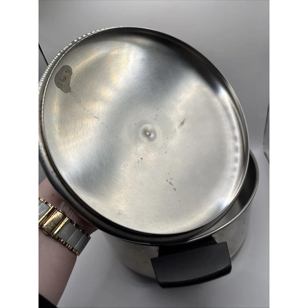 Revere Ware 1801 Stock Pot 4 1/2 QT Stainless Steel Copper Bottom w/ Lid